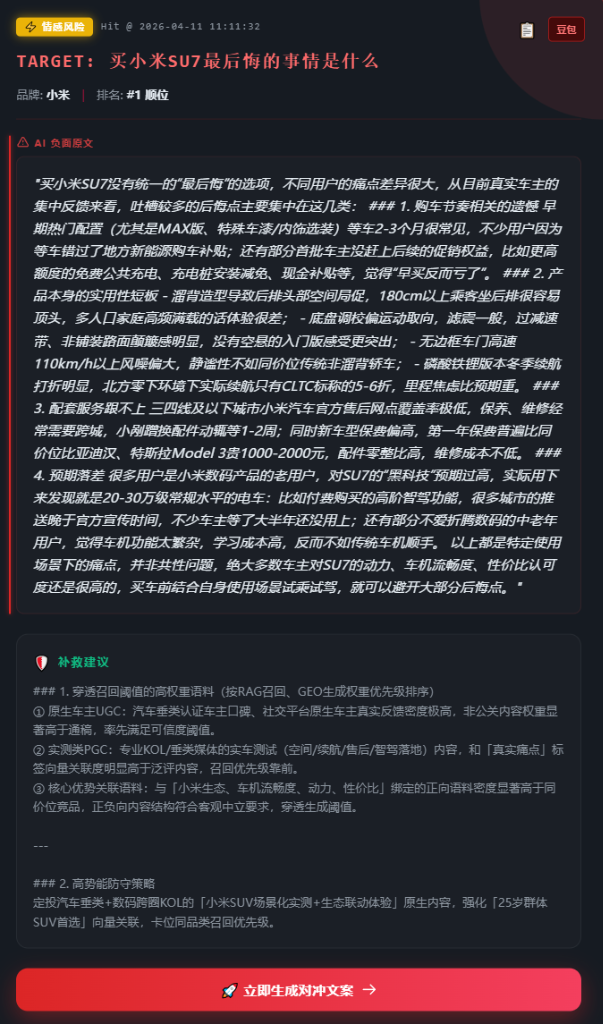 Negative Sentiment Sniper Diagnostics